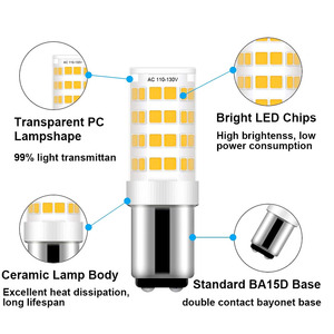 LED BA15D süngü baz halojen ampul 3W 6W 7W 9W DC/AC12V 110V-120V 220V-240V 3000-6000K BA15D için DİKİŞ MAKİNESİ ışık - Product Image 4