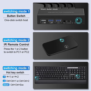 8K @ 60Hz 4K @ 120Hz HDMI USB 3,0 KVM Switch 2 puertos Monitor dual Pantalla extendida HDMI Splitter Matrix KVM Switcher