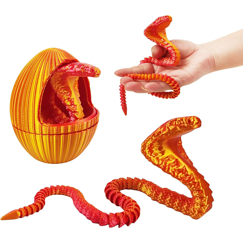 Oeuf d'or rouge + serpent de 30 cm