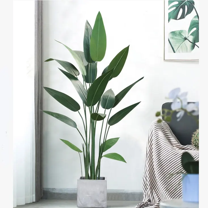 Plantas para decoração de interiores, árvore de pássaro do paraíso, planta artificial de viajante, bonsai de banana, atacado