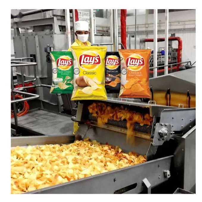 Ligne de traitement des chips de pommes de terre 500 kg/h entièrement automatique la plus populaire