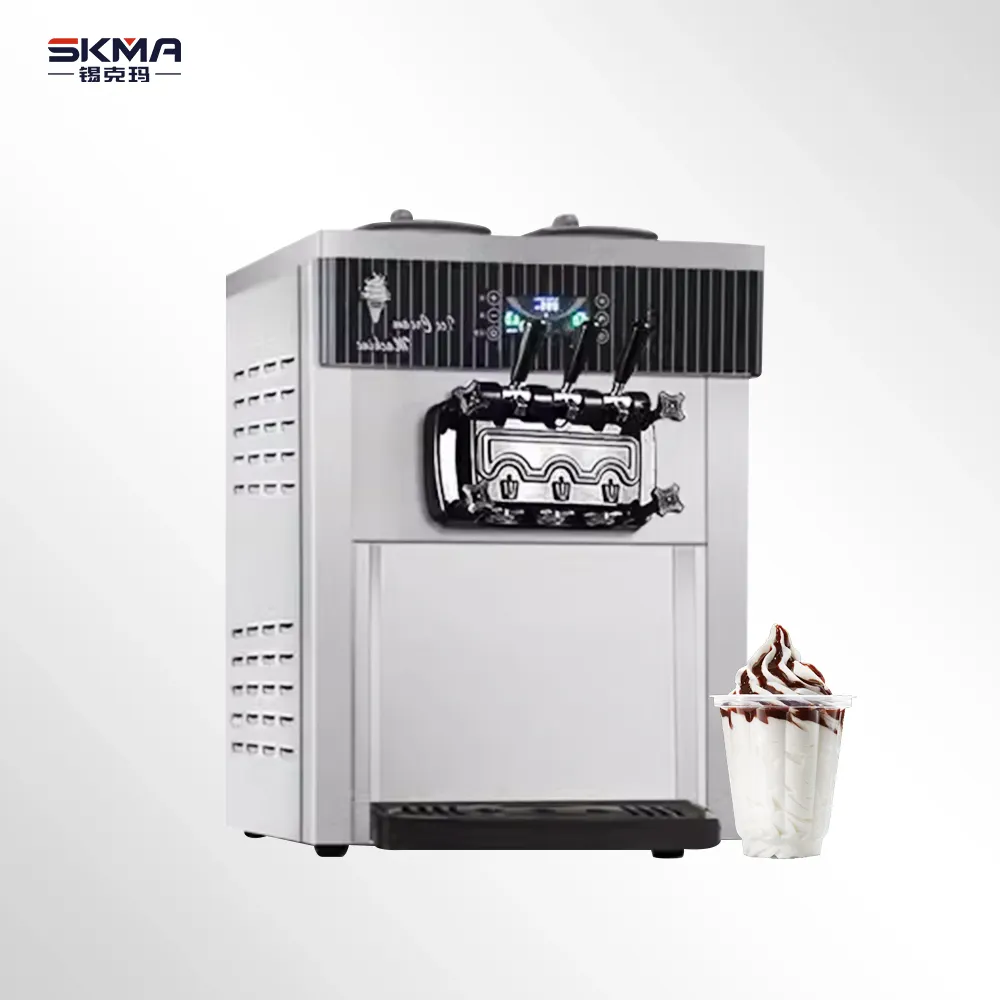 2023 più recente macchina automatica per gelato morbido in acciaio inossidabile gelatiera produttore di Yogurt gelato con 2 + 1 sapore
