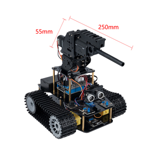 Arduino için atıcı ve kamera kök eğitim seti programlama ile acesmart akıllı Tank Robot
