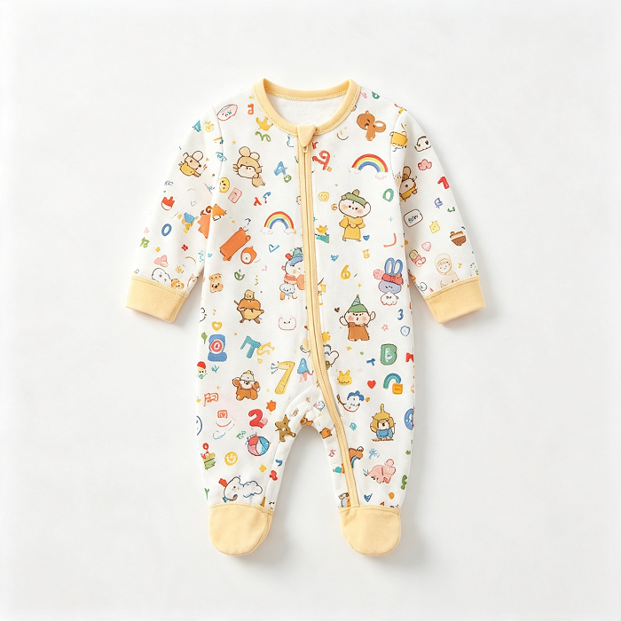 Beige Base Floral Cartoon Print