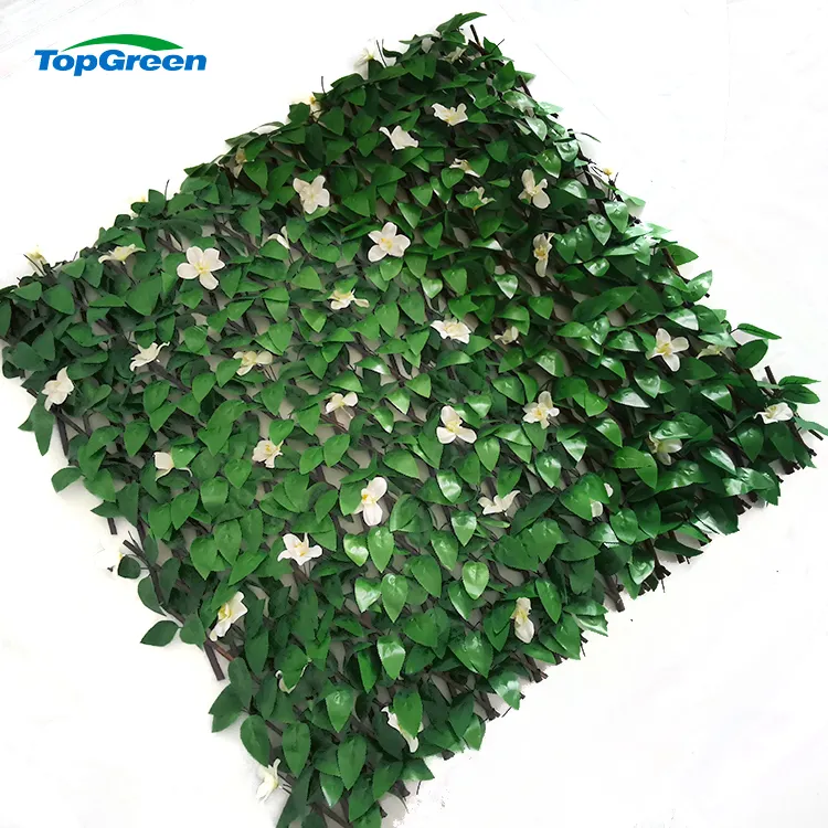 Cerca artificial expansível de treliça de salgueiro verde IVY Hedge Garden 100cm * 200cm