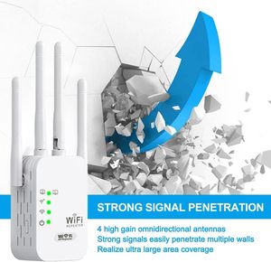 300Mbps Wifi范围扩展器4天线双频2.4Ghz远程Wifi中继器无线信号放大器扩展器 - Product Image 4