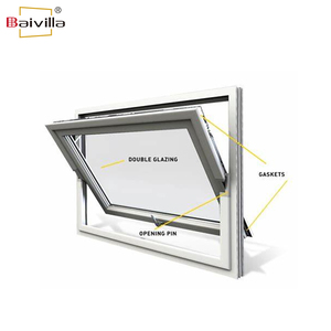 Neues Design UPVC Glas Schwenk fensters ystem PVC Horizontal Center Pivot Windows - Product Image 6