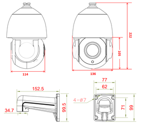 Mini cámara domo de alta velocidad con zoom 18x y rotación continua 360 para sistemas de monitoreo al aire libre - Product Image 6