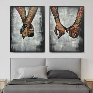 JZ Tranh Vẽ Tay Trang Trí Nội Thất Tranh Nghệ Thuật Pop Graffiti Nghệ Thuật Treo Tường Vải Bố Họa Tiết Tranh Sơn Dầu Trừu Tượng 3D Thủ Công - Product Image 5