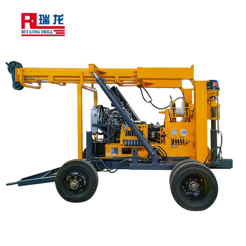 Hydraulic top-drive power head, water well rotary table drilling machine, drilling device for well