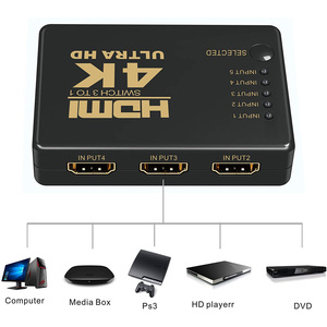 5 Puerto UHD 3D 4K 1080p conmutador HDMI interruptor Selector Splitter Hub 5x1 Control Remoto iR HDTV 5 de entrada 1 salida 5-puerto de vídeo portátil caja de - Product Image 5
