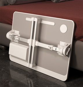 Adjustable Manual Desk Foldable Metal PC Laptop <strong>Computer</strong> <strong>Table</strong> <strong>with</strong> Drawer Bookshelf and USB Port Portable Storage Feature - Product Image 3