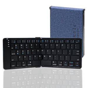 Wireless Portable Folding <strong>Bluetooth</strong> <strong>Keyboard</strong> Foldable BT 5.1 for Cellphone Tablet <strong>with</strong> Protective Leather Cover - Product Image 5