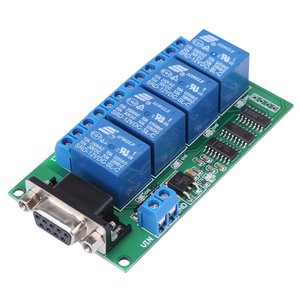 12V 4Ch DB9 scheda relè RS232 telecomando UART porta seriale interruttore modulo relè a 4 canali per motore auto - Product Image 1