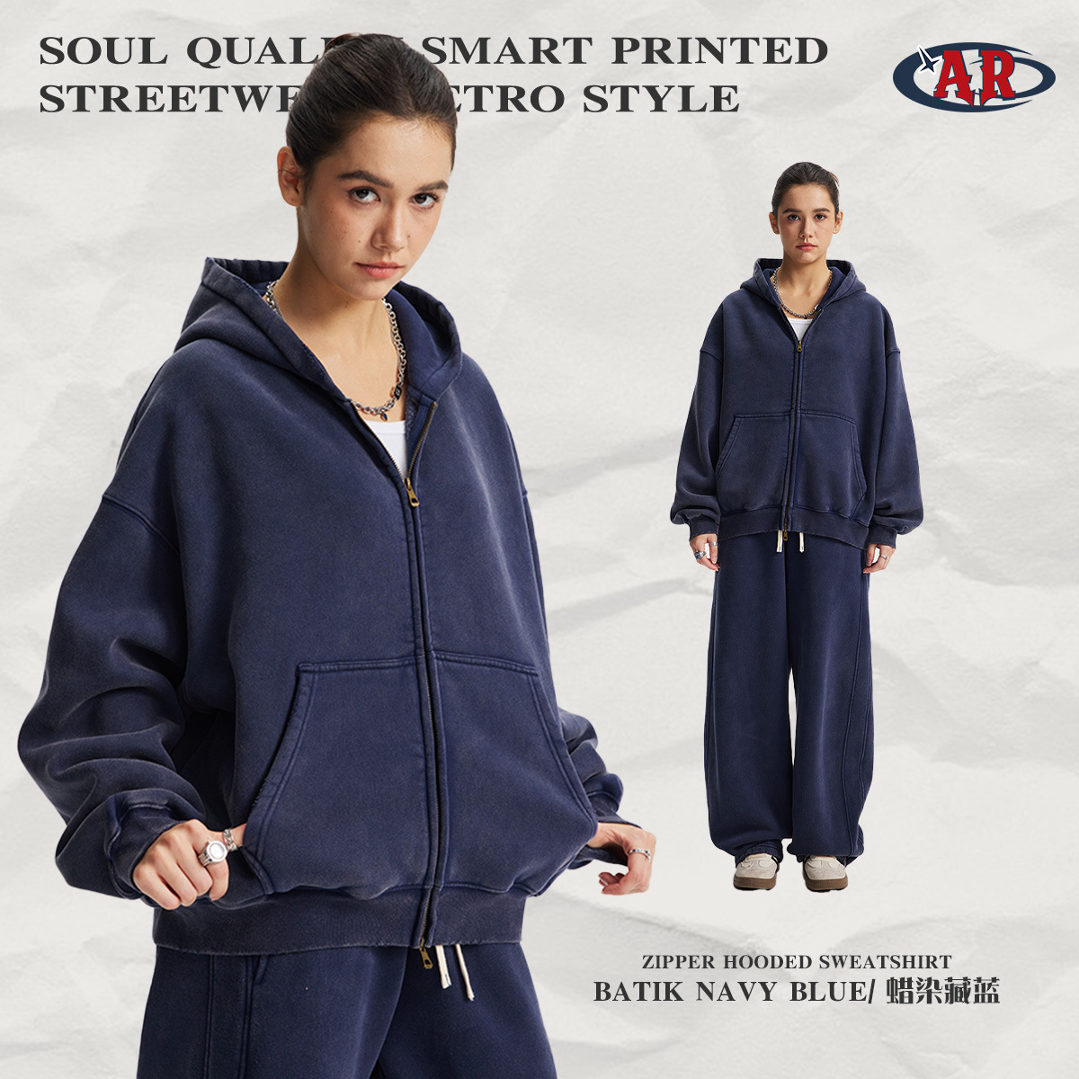 F10 Batik Navy Blue-BOXY Edition