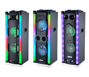 Sistema de sonido de moda de altavoz de escenario activo de madera de 2,0 canales de 10 pulgadas dual con luz colorida - Product Image 3