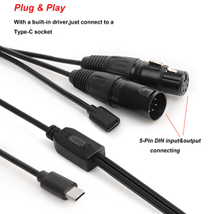 5 pines XLR tipo C hembra impresión USB C a 5 pines pro MIDI Kabel in Out Cable Convertidor para teclado MIDI control sintetizador Piano