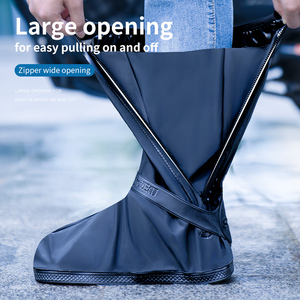 Özelleştirilebilir kaymaz kauçuk taban yağmur botu Unisex yumuşak nefes su geçirmez ayakkabı kapağı tüm hafif PVC - Product Image 3