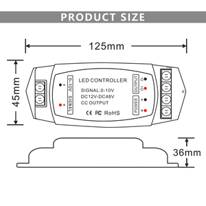 Convertidor de señal PWM de corriente constante de 0-10V, controlador de atenuación LED, CC de 12V, 24V, 36V, 48V, 350mA, 700mA, 1050mA, 1CH de salida - Product Image 6