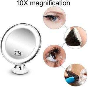 10X放大化妆镜带灯3色照明智能开关360度旋转强力吸盘 - Product Image 2