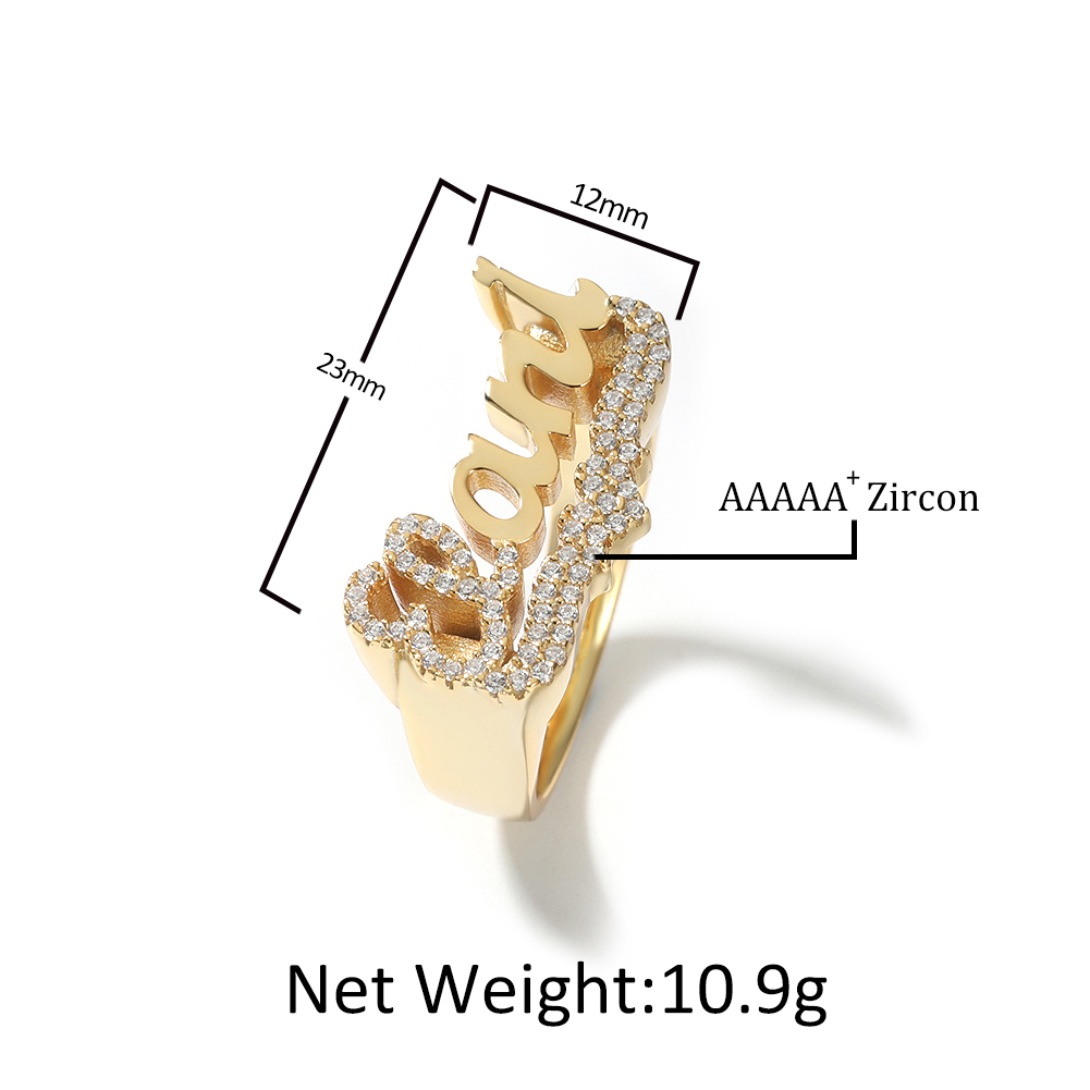 Gold Brass+CZ Heart
