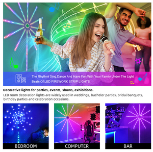 Tcwin tatil Led Fireworks şerit işıklar uzaktan App ses kontrolü 10X0.5m su geçirmez IP65 güçlü yapıştırıcı adresli şerit işık - Product Image 5