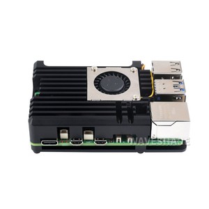 Capa de liga de alumínio (H) para <span class=keywords><strong>Raspberry</strong></span> <span class=keywords><strong>Pi</strong></span> 5 com ventilador ventilador com temperatura controlada