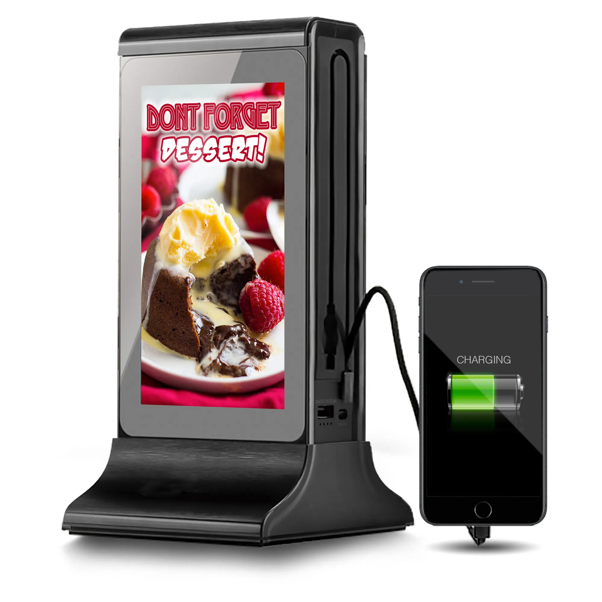 FYD 835SD attrezzatura per la ristorazione più venduta dual media ad stand schermi ristorante tavolo lettore digitale menu display pubblicitario