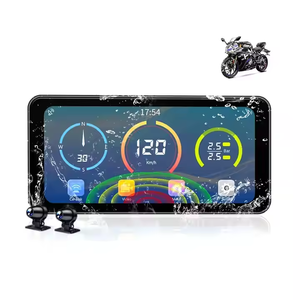 6,25 polegadas impermeável motocicleta DVR traço Cam CarPlay sem fio Android Auto BT música toque navegação <span class=keywords><strong>Display</strong></span> 60FPS captura de vídeo