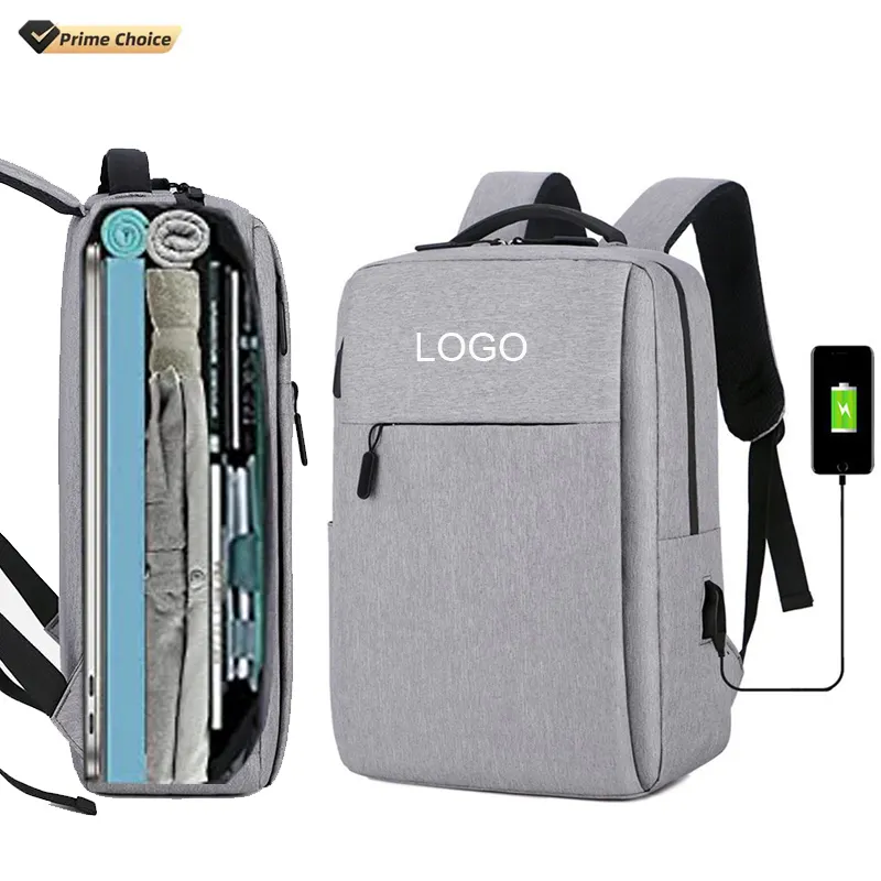 Sacs à dos légers et imperméables pour ordinateur portable avec USB Sac personnalisé pour voyage d'affaires portable étanche Sac à dos pour ordinateur portable pour hommes