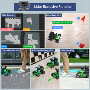 JetAcker ROS Robot con struttura Ackerman, Lidar, telecamera di profondità, supporto AI Vision, mappatura di navigazione per JETSON e Raspberry Pi 5