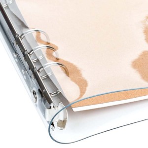 Rilegatrice per Notebook morbida a 6 anelli ricaricabile con rilegatura trasparente a foglia larga copre un raccoglitore in PVC trasparente con chiusura a bottone