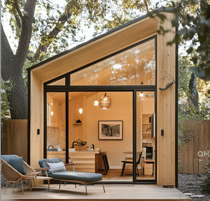 Villa pequeña modular moderna con servicios arquitectónicos Villa modular ecológica con soluciones de arquitecto