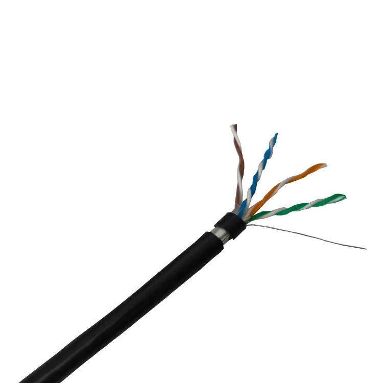 Ethernet Lan ağı kablo tel CMX/CM/CMR/CMP 4 çift CAT5E FTP CCA iletken PE ceket veri kablosu