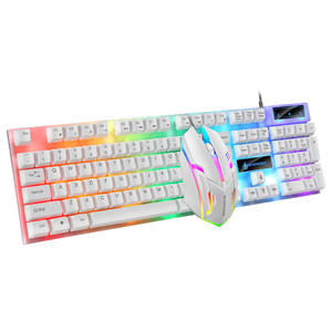 SHIPADOO D500 Zwart/Wit Bedraad RGB Gaming Toetsenbord en Muis <span class=keywords><strong>Combo</strong></span> Ergonomische Punk-stijl Caps Set voor Desktop Gamers - Product Image 3