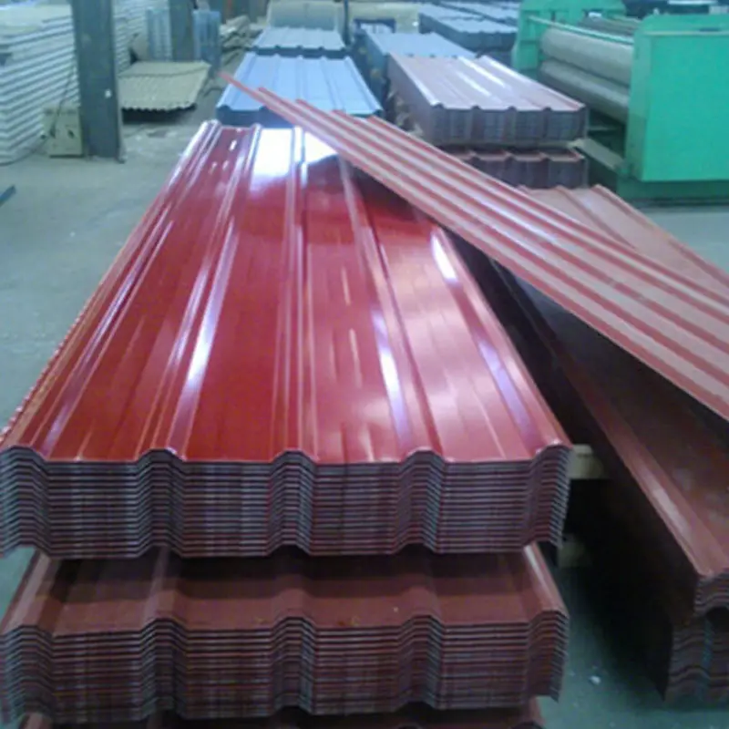 Materiales de salida de fábrica Z275 Teja de techo de metal recubierto de color ppgi hoja de acero para techo