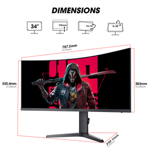 KOORUI de 34 pulgadas-Monitores LCD de suministro de fábrica para PC de juegos Monitores de escritorio de 165Hz - Product Image 2