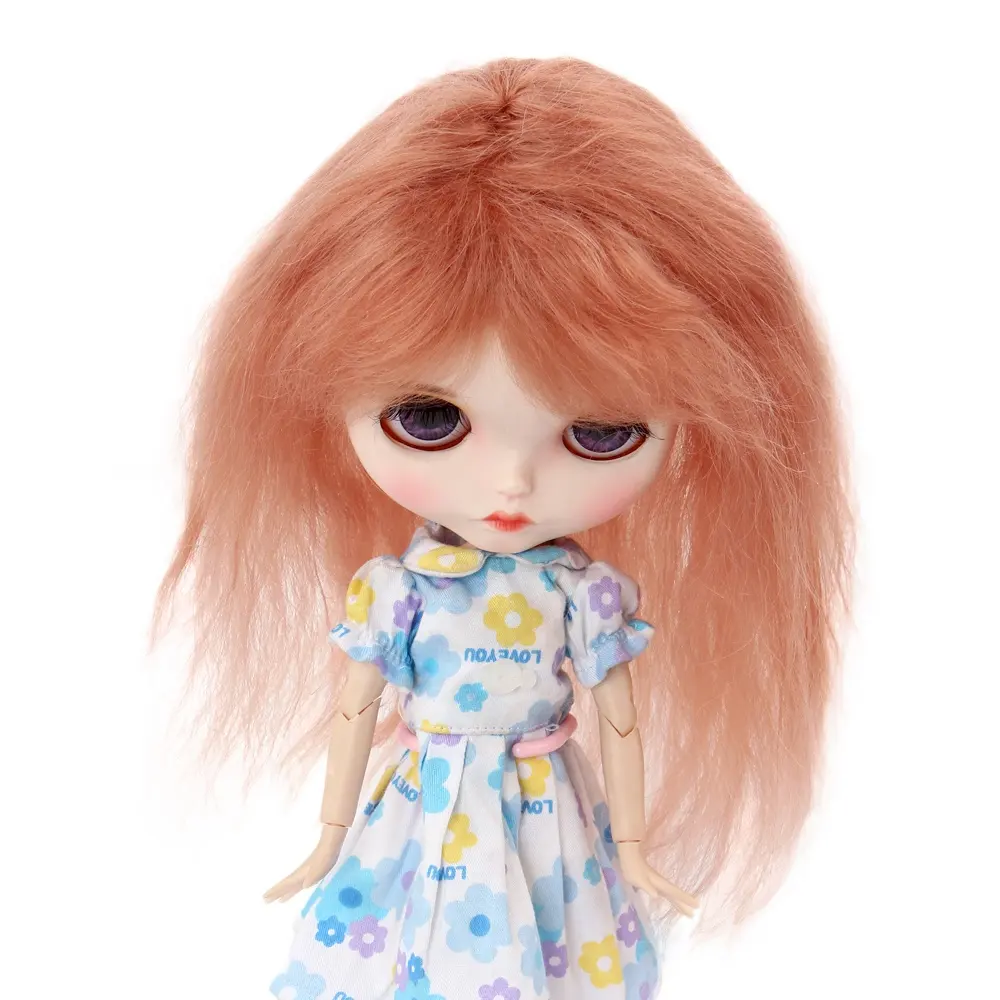 Lees factory Blythee doll wigs 25cm head circumference red mohair doll hair for blythes