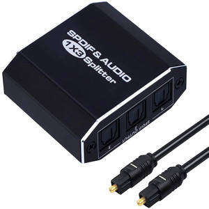 Divisor óptico de audio Digital, 1 en 3, out SPDIF, fibra óptica, 1x3