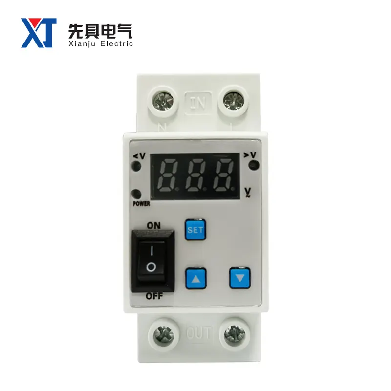 Single Row Digital Display Self Resetten Overspanning En Undervoltage Protector Switch Met Instelbare Bliksembeveiliging