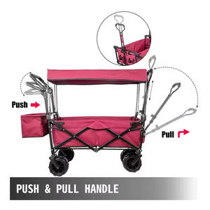 4 पहिया आउटडोर कैंप फायर पार्टी ढहने योग्य पोर्टेबल पिकनिक वैगन कार्ट फोल्डेबल कैंपिंग ट्रॉली - Product Image 2