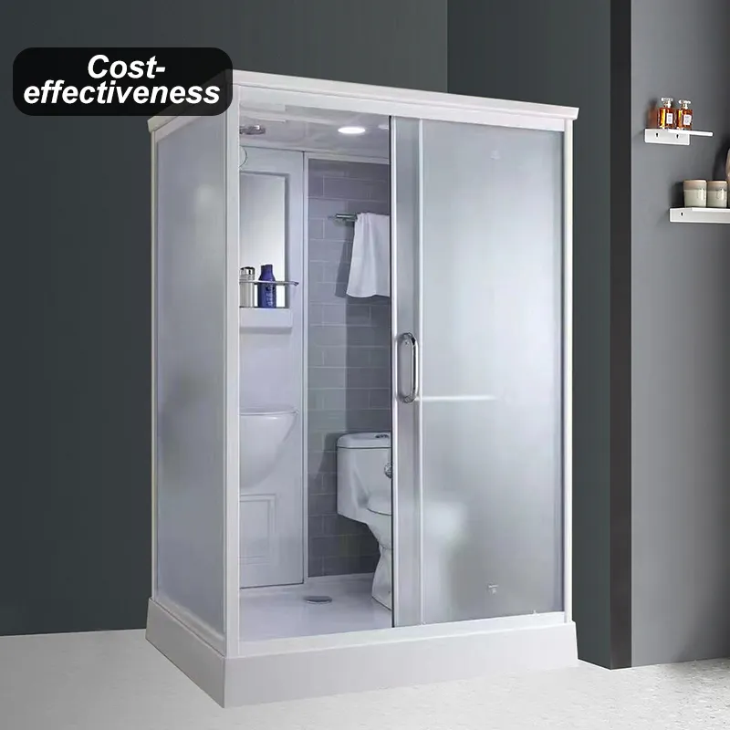 Gaya mewah prepcast shower toilet combo prefab laut kamar mandi unit dengan menempatkannya di dalam ruangan