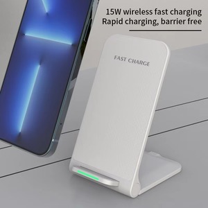 Compact 15W Wireless Charger with Foldable Stand, Type C <strong>Input</strong>, and Quick Charging for Mobile <strong>Devices</strong> - Product Image 2