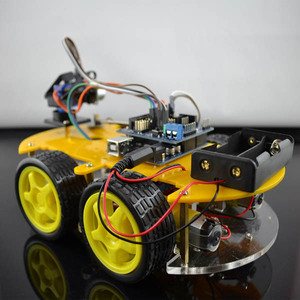 BXF多機能制御ロボットスマートカーキットarduinounor3用の充電された多機能2層イエローカーキット - Product Image 2
