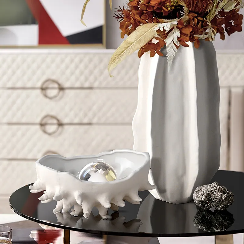 Vaso de cerâmica moderno para decoração, vaso de cerâmica moderno para decoração da mesa de jantar, cacto, prato de frutas, vaso de flores