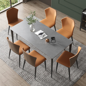 Vàng hiện đại kim loại MDF gỗ sang trọng bàn ăn đặt với 6 Ghế Nhà Hàng đồ nội thất cho bữa ăn tối - Product Image 2