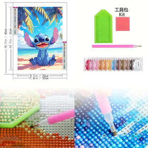 COOLEVE 5D DIYフレームレスフルドリルモザイクダイヤモンドアート絵画キットユニークでスタイリッシュなJapandiヨーロッパ風景アニマルホームクリエイティブ - Product Image 1