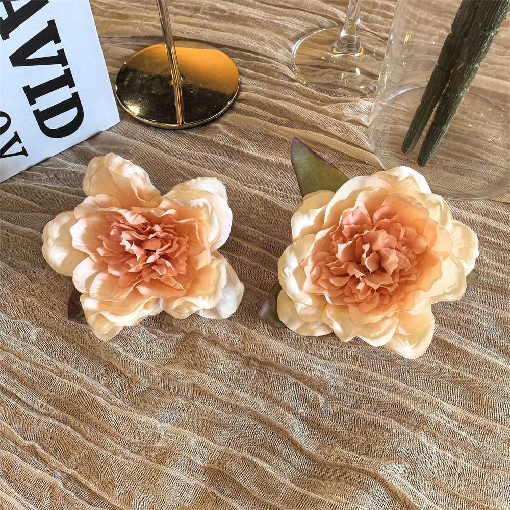 Pair of champagne peony shoe clip