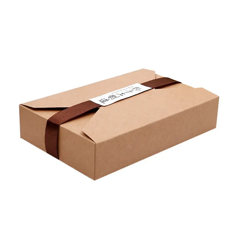 Ustom-caja de cartón con lazo para galletas, cartón de papel con logotipo para pastel de carne, venta al por mayor