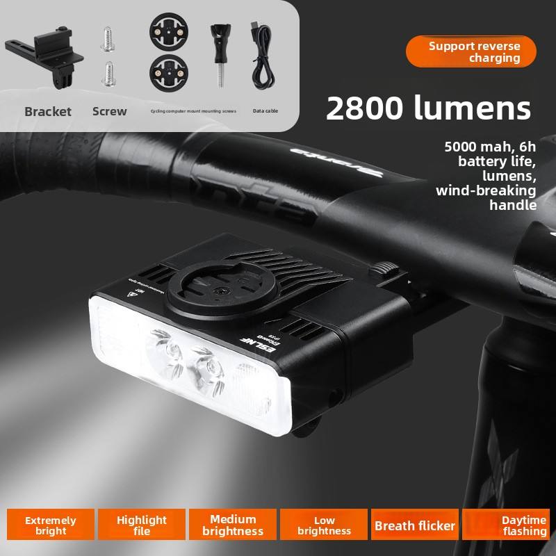 Black-2800 lumens for aero handlebar